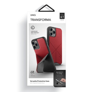 Гръб със стойка UNIQ Transforma - iPhone 12 / 12 Pro червен - Img 7