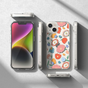 Гръб с гел рамка RINGKE Fusion Armor - iPhone 14 Plus (флорал) прозрачен - Img 9