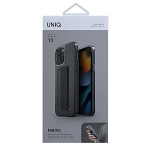 Гръб с лентов държач и каишка UNIQ Heldro с антимикробно покритие - iPhone 13 опушен - Img 6