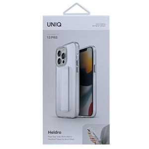 Гръб с лентов държач и каишка UNIQ Heldro с антимикробно покритие - iPhone 13 Pro прозрачен - Img 7