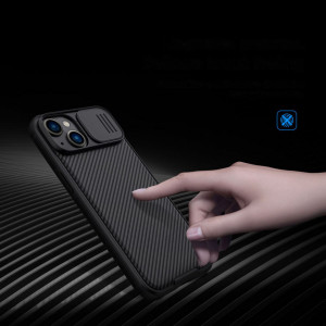 Гръб с подвижно покритие за камерата NILLKIN CamShield Pro - iPhone 14 Plus тъмнозелен - Img 10