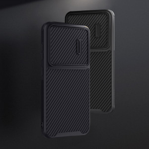 Гръб с подвижно покритие за камерата NILLKIN Synthetic Fiber S - Samsung Galaxy S23+ черен - Img 8