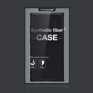 Гръб с подвижно покритие за камерата NILLKIN Synthetic Fiber S - Samsung Galaxy S23 Ultra черен - Img 5