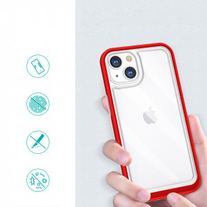 Гръб Clear 3в1 с гел рамка - iPhone 13 mini червен - Img 2