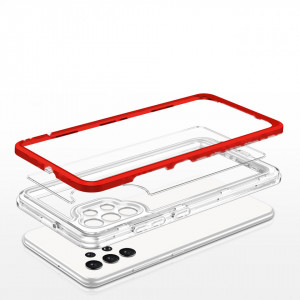 Гръб Clear 3в1 с гел рамка - Samsung Galaxy A32 5G червен - Img 5