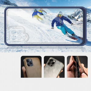 Гръб Clear 3в1 с гел рамка - Samsung Galaxy A42 5G син - Img 3