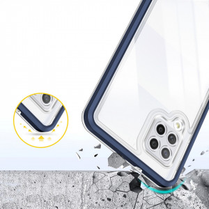 Гръб Clear 3в1 с гел рамка - Samsung Galaxy A42 5G син - Img 6