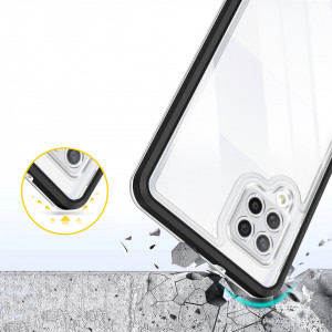 Гръб Clear 3в1 с гел рамка - Samsung Galaxy A42 5G черен - Img 6