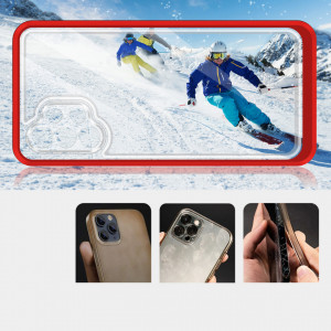Гръб Clear 3в1 с гел рамка - Samsung Galaxy A72 червен - Img 3