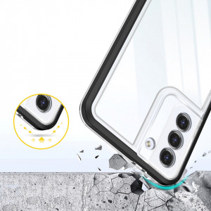 Гръб Clear 3в1 с гел рамка - Samsung Galaxy S21+ 5G черен - Img 6