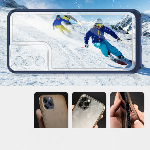 Гръб Clear 3в1 с гел рамка - Samsung Galaxy S23+ син - Img 3