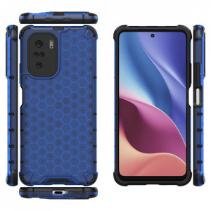 Гръб Honeycomb Armor със силиконов бъмпер - Xiaomi Mi 11i / Mi 11X / Poco F3 / Redmi K40 / K40 Pro / K40 Pro Plus син - Img 6