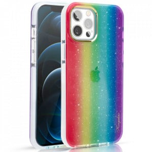 Гръб KINGXBAR Ombre - iPhone 12 Pro Max дъга - Img 1