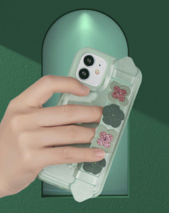 Гръб KINGXBAR Sweet с оригинални кристали Swarovski - iPhone 12 / 12 Pro зелен - Img 8