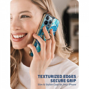 Гръб SUPCASE IBLSN Cosmo Snap с ринг държач - iPhone 13 Pro морскосин - Img 2