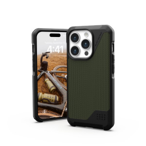 Гръб UAG Metropolis LT MagSafe - iPhone 15 Pro зелен кевлар - Img 5