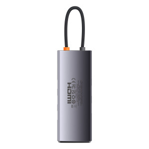 Докинг станция BASEUS StarJoy 8в1 USB Type C към 3x USB Type A / HDMI / RJ45 / четец за SD и Micro SD карти / USB Type C Power Delivery сива - Img 3