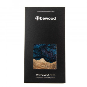Дървен гръб BEWOOD Unique Wood and Resin MagSafe - iPhone 12 / 12 Pro Neptune тъмносин / черен - Img 4
