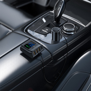 Зарядно за кола ACEFAST 90W 3x USB Type A / USB Type C / вход за запалка PPS PD 3.0 QC 3.0 AFC FCP с дисплей (B8) черно - Img 6
