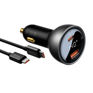 Зарядно за кола BASEUS 140W USB Type A / USB Type C PD 3.1 черно + кабел USB Type C BASEUS Superior Series 240W 5A 1m черен (CGZX070001) - Img 5