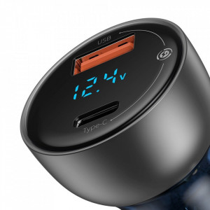 Зарядно за кола BASEUS 65W USB Type A / USB Type C QC PPS с LED дисплей черно - Img 4