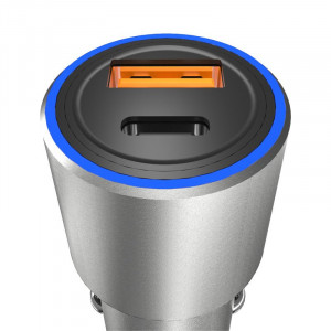 Зарядно за кола DUDAO 22.5W USB Type A / USB Type C PD QC (R4PQ) сиво - Img 2