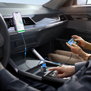 Зарядно за кола JOYROOM 60W USB Type A / USB Type C (JR-CCN01) черно - Img 5
