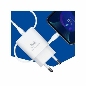 Зарядно за стена 3MK Hyper Charger 20W USB Type A / USB Type C PD QC бяло - Img 2