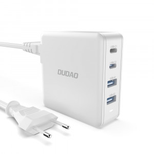 Зарядно за стена DUDAO GaN 100W 2x USB Type A / 2x USB Type C бяло