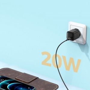 Зарядно за стена JOYROOM 20W USB Type C PD QC3.0 AFC (L-P202) черно - Img 4