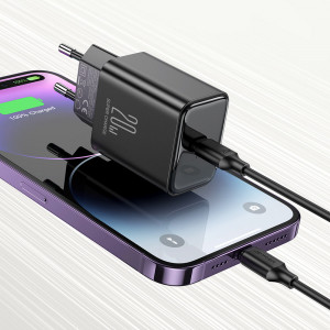 Зарядно за стена JOYROOM JR-TCF06 20W USB Type C PD черно - Img 2
