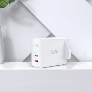 Зарядно за стена (UK стандарт) ACEFAST GaN 50W 2x USB Type C PPS PD Q3 3.0 AFC FCP (A32) бяло - Img 6
