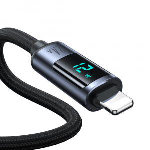 Кабел за зареждане и данни с дисплей и оплетка JOYROOM USB Type A към Lightning 2.4A 1.2m S-AL012A16 черен - Img 11