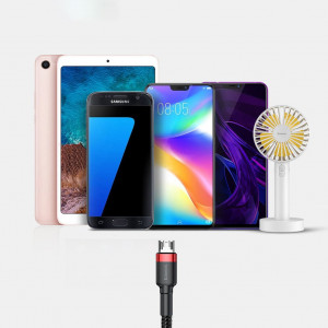 Кабел за зареждане и данни с оплетка BASEUS Cafule USB Type A към micro USB 2A 3m черен / червен (CAMKLF-H91) - Img 15