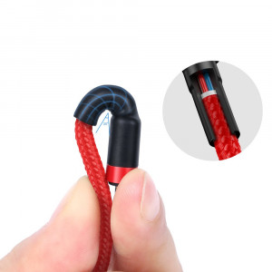 Кабел за зареждане и данни с оплетка BASEUS Cafule USB Type C към USB Type C Power Delivery 2.0 60W 20V 3A с бързо зареждане 3.0 1m черен / червен (CATKLF-G91) - Img 12