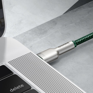 Кабел за зареждане и данни с оплетка BASEUS Cafule USB Type C към USB Type C 100W 20V 5A Power Delivery 2m зелен (CATJK-D06) - Img 9