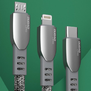 Кабел за зареждане и данни с оплетка DUDAO USB Type A към micro USB 5A 1m (L3ProM) сив - Img 5