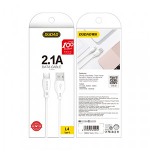 Кабел за зареждане и данни с оплетка DUDAO USB Type A към USB Type C 2.1A 2m (L4T) бял - Img 14