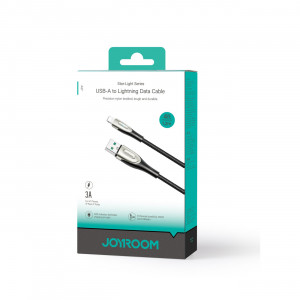 Кабел за зареждане и данни с оплетка JOYROOM Pioneer SA31-AL3 USB Type A към Lightning 3A 1.2m черен - Img 5