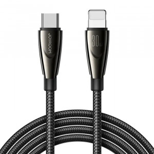 Кабел за зареждане и данни с оплетка JOYROOM Pioneer SA31-CL3 USB Type C към Lightning 30W 1.2m черен - Img 1