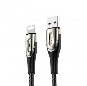 Кабел за зареждане и данни с оплетка JOYROOM Sharp с бързо зареждане USB Type A към Lightning с бързо зареждане 3A 1.2m черен (S-M411) - Img 1