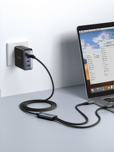 Кабел за зареждане и данни с оплетка JOYROOM Speedy SA21-1T2 USB Type C към USB Type C / USB Type C 1.5m черен - Img 13
