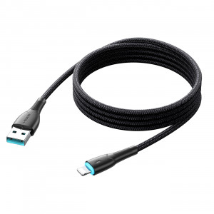 Кабел за зареждане и данни с оплетка JOYROOM Starry SA32-AL3 USB Type A към Lightning 3A 1m черен - Img 3