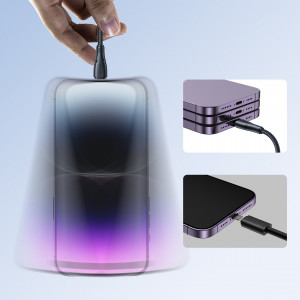 Кабел за зареждане и данни с оплетка JOYROOM Surpass USB Type A към Lightning 2.4A 2m черен (S-UL012A11) - Img 12