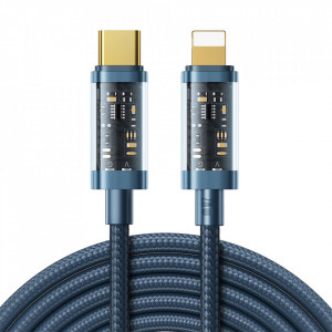 Кабел за зареждане и данни с оплетка JOYROOM USB Type C към Lightning Power Delivery 20W S-CL020A20 2m син - Img 1