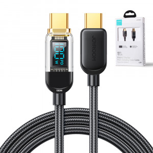 Кабел за зареждане и данни с оплетка JOYROOM USB Type C към USB Type C 100Wс бързо зареждане 1.2m черен (S-CC100A4) - Img 4