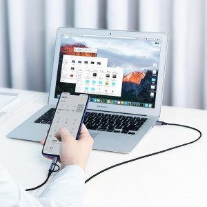 Кабел за зареждане и данни с оплетка UGREEN 2in1 USB Type A към USB Type C / micro USB 2.4A 1m (30875) черен - Img 11