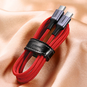 Кабел за зареждане и данни с оплетка UGREEN US294 USB Type C 2.0 към USB Type C 2.0 3A 1m червен - Img 12