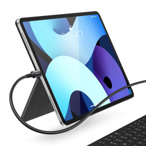 Кабел за зареждане и данни с оплетка UGREEN US555 USB Type C към USB Type C 100W Power Delivery 3 m сив - Img 3