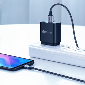 Кабел за зареждане и данни с оплетка UGREEN USB Type A към USB Type C с бързо зареждане 3.0 3A 0.5m сив (60125) - Img 3